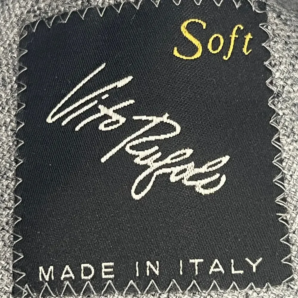 VITO RUFOLO Italian Made Gray Linen Blend Sport Coat Blazer 46R  Formal Event